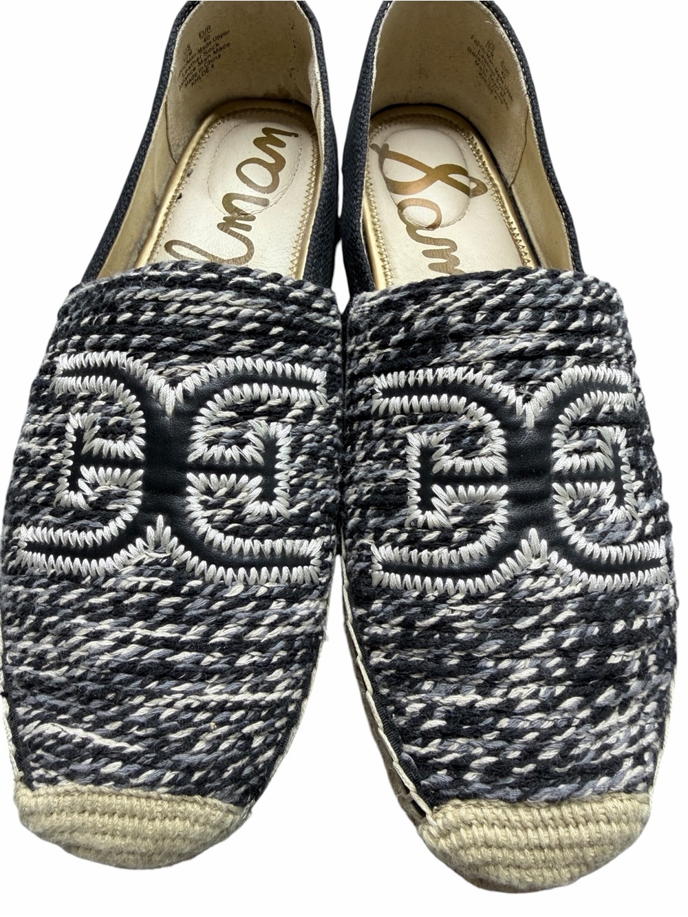 Sam Edelman Khloe Women’s Fabric & Leather Black and Tan Espadrilles Size 10M - Picture 9 of 10